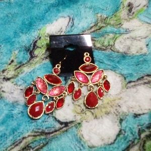 Red chandelier earrings